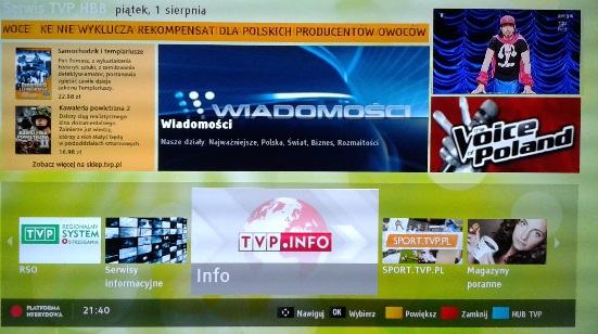 Telewizja hybrydowa w praktyce: Hub TVP