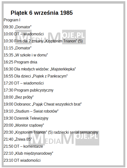 06-09-1985 Program I